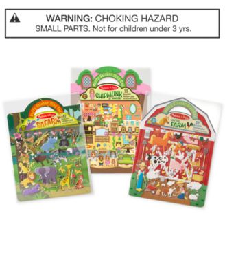 Melissa and Doug - Puffy Sticker Activity Book Farm, Safari & Chipmunk Bundle