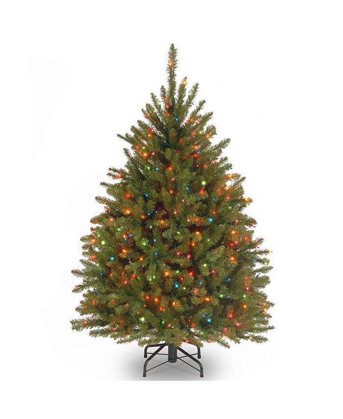 National Tree Company - National Tree 4 .5' Dunhill Fir Hinged Tree with 450 Multi Lights
