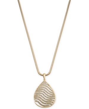 image of Thalia Sodi Gold-Tone Pave Tiger Stripe Pendant Necklace, 18