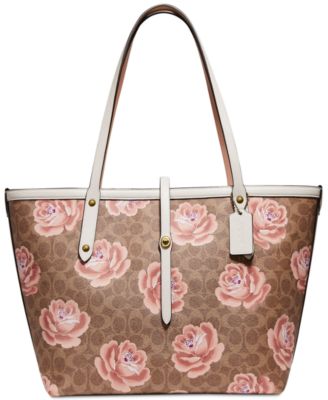 coach rose print bag