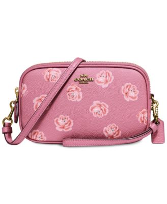 coach rose print crossbody