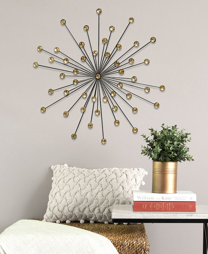 Stratton Home Décor Stratton Home Decor 24" Amber Acrylic Burst Wall