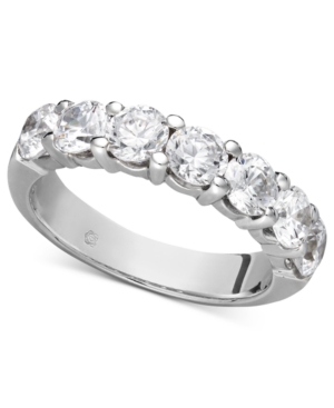 Certified Seven Diamond Station Band Ring in 14k White Gold (2 ct tw)