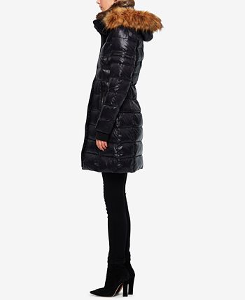 S13 Uptown Faux Fur Trim Hooded Down Puffer Macy s