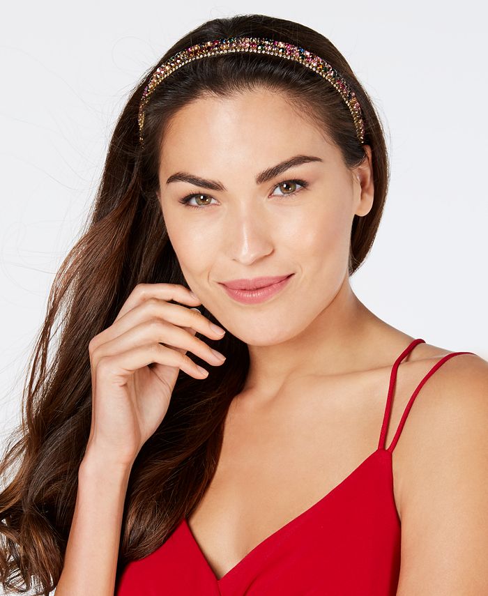INC International Concepts I.N.C. MultiStone Glitter Headband, Created for Macy's Macy's