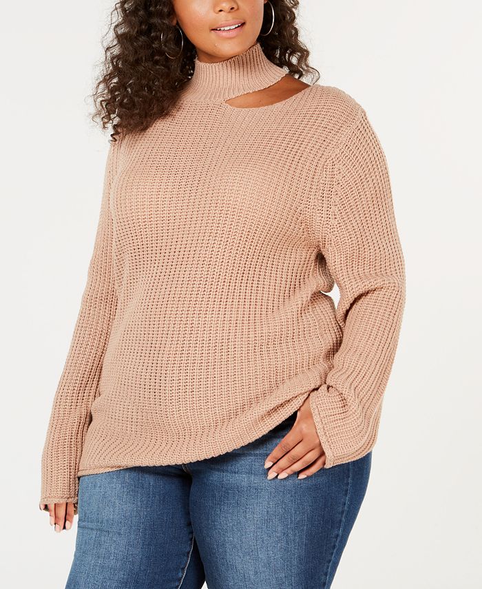 Planet Gold Trendy Plus Size Cutout Sweater - Macy's