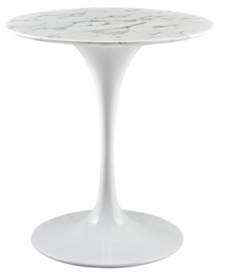Modway - Lippa 28" Round Artificial Marble Dining Table in White