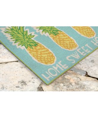 Liora Manne Handgetufteter Flächenteppich 'Willkommenszwerg' – 70x122 Cm, Blau, Für Indoor & Outdoor