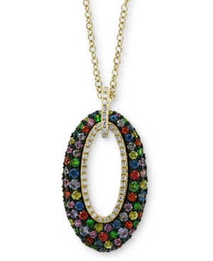 image of Effy Multi-Sapphire (1-3/8 ct. t.w.) & Diamond (1/8 ct. t.w.) Oval 18