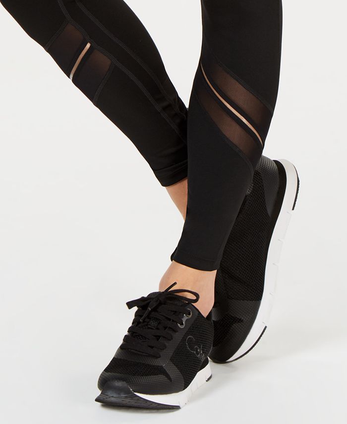 Calvin Klein High-Waist Sheer-Inset Leggings - Macy's