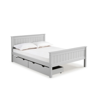 Alaterre Furniture Harmony Full Bed With Storage Drawers In Dove Gray
