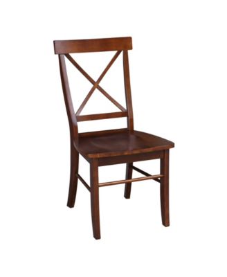 International Concepts - X-Back Chair - With Solid Wood Seat , Set of 2