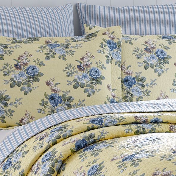 Laura Ashley King Linley Yellow Quilt Set &amp; Reviews - Quilts
