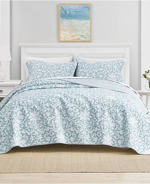 Laura Ashley Full Queen Mia Soft Blue Quilt Set Reviews Quilts