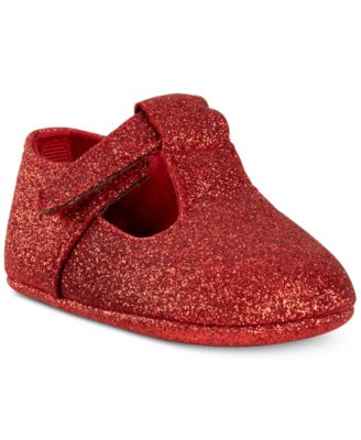infant red glitter shoes