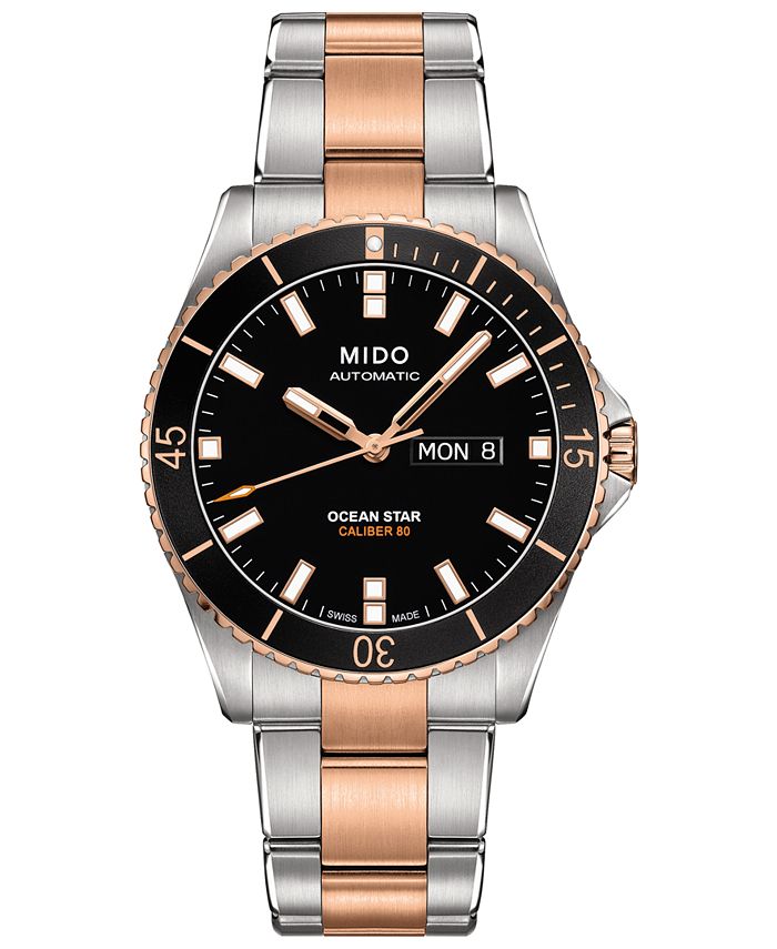 Mido - Men's Swiss Automatic Ocean Star Captain V Two-Tone Stainless Steel Bracelet Watch 42.5mm