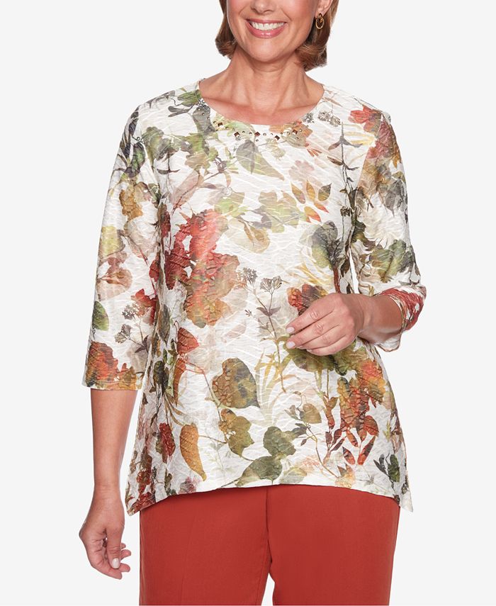 Alfred Dunner Autumn In New York Embellished Top Macy