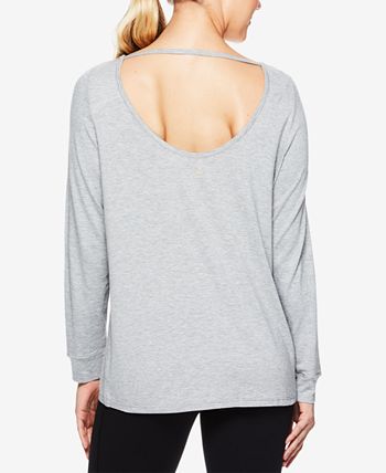 Gaiam Hailey Graphic Strappy-Back Long-Sleeve T-Shirt - Macy's