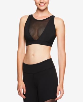 Gaiam - High-Neckline Mesh-Inset Low-Impact Sports Bra