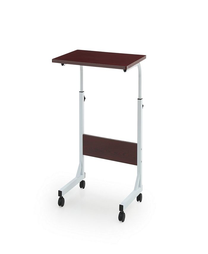 Hodedah Adjustable Height Wood Top Laptop Desk on Wheels Macy's