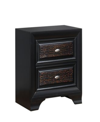 Hodedah - Farrah 2-Drawer Night Stand in Olivia Black Finish