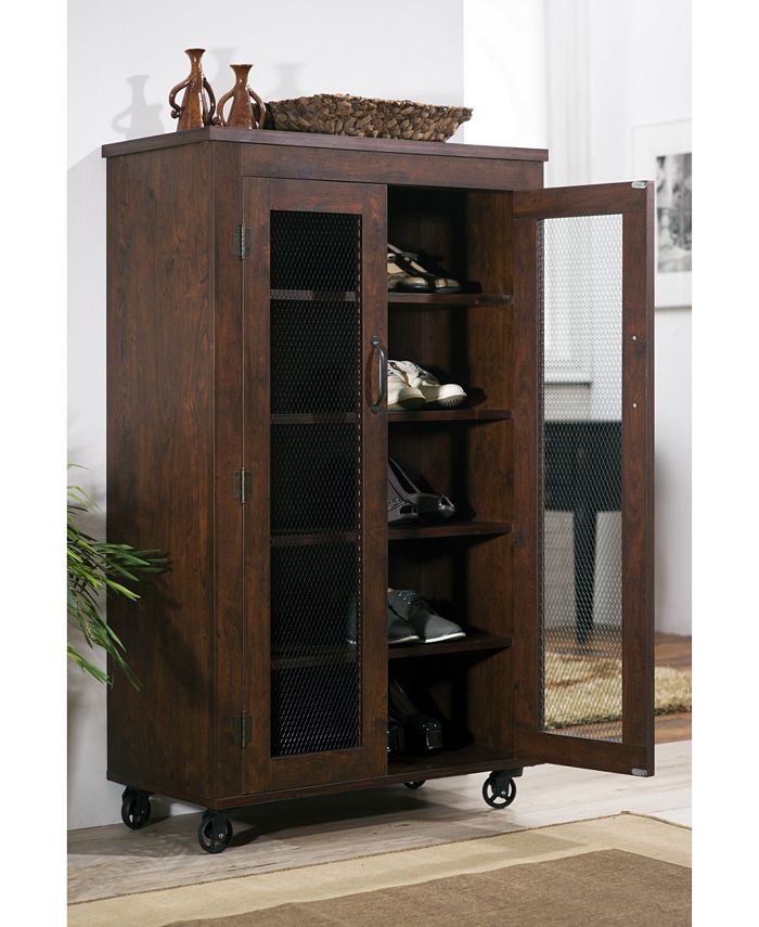 Furniture of America - Alesia Shoe Cabinet With Casters