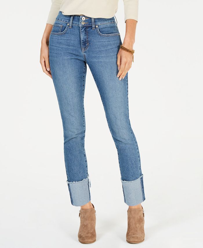 Style & Co Frayed-Cuff Ankle Jeans, Created for Macy's - Macy's