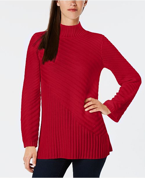 Charter Club Petite Patterned Mock Turtleneck Sweater Created For