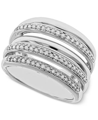 Macy's Diamond Multi-Layer Statement Ring (1/4 ct. t.w.) in