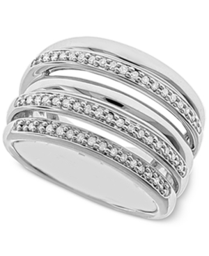 image of Diamond Multi-Layer Statement Ring (1/4 ct. t.w.) in Sterling Silver