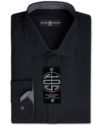 Society of Threads - Men's Slim-Fit Non-Iron Performance Solid Dress Shirt