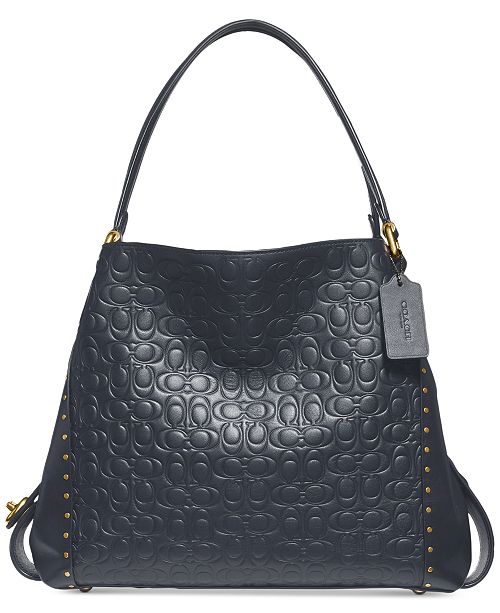 COACH Edie 31 Signature Embossed Leather Shoulder Bag & Reviews - Handbags & Accessories - Macy&#39;s