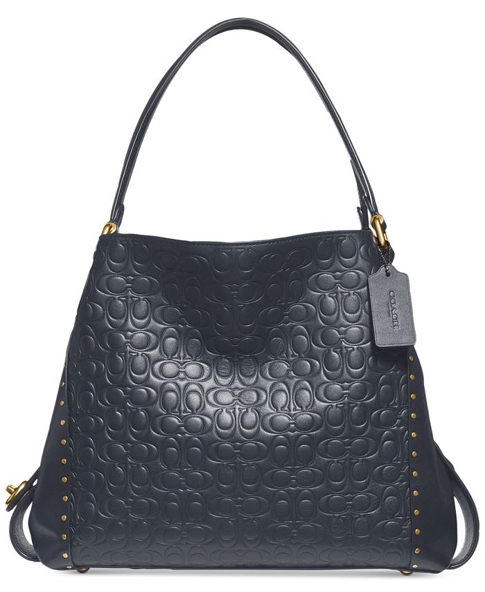 COACH Edie 31 Signature Embossed Leather Shoulder Bag - Macy's