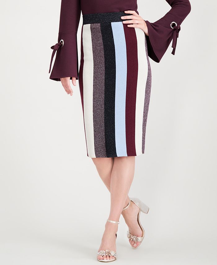INC International Concepts I.N.C. Striped Pencil Skirt Created