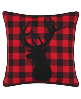 Eddie Bauer - Cabin Plaid Stag Head Decorative Pillow