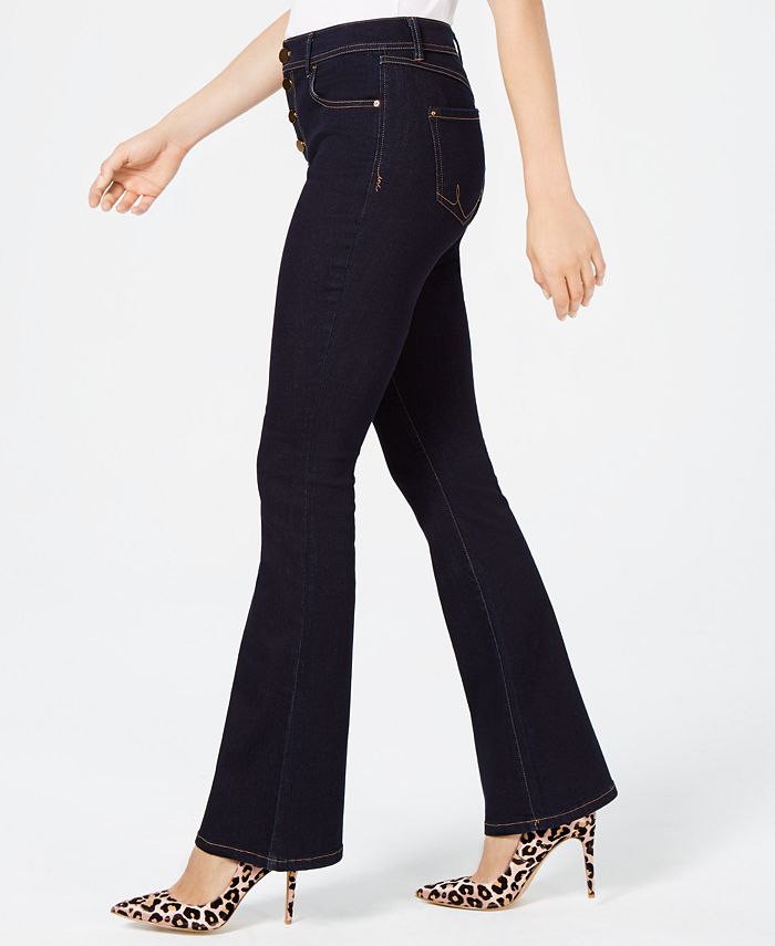 INC International Concepts I.N.C. High Waisted Button-Fly Flare Jeans ...