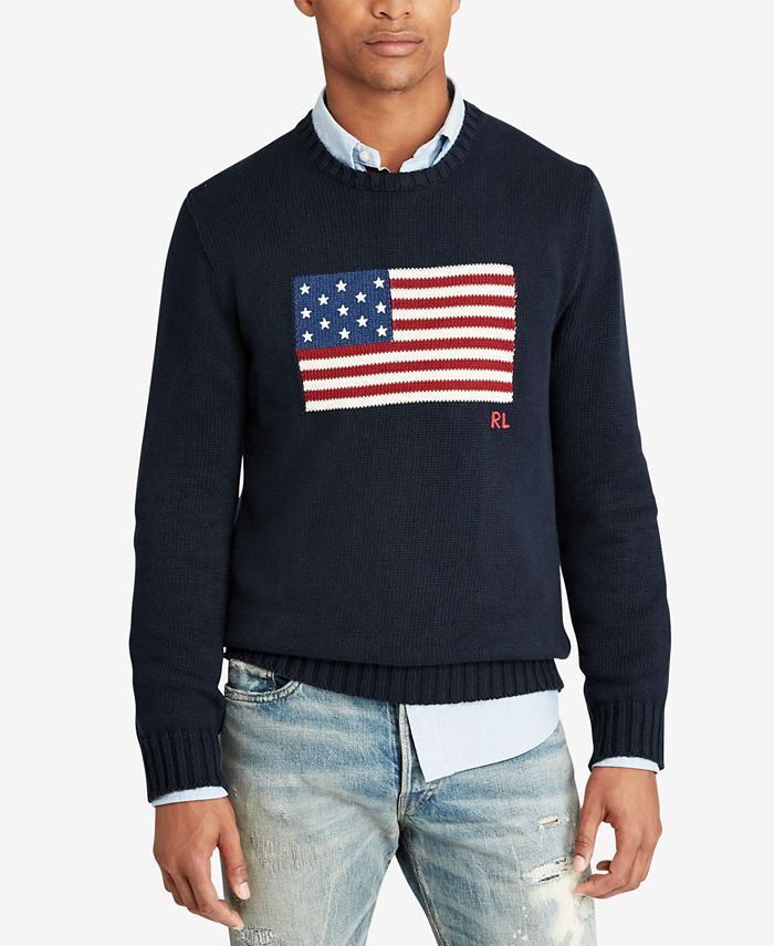 Polo Ralph Lauren Men's Big & Tall Flag Cotton Sweater & Reviews - Sweaters  - Men - Macy's