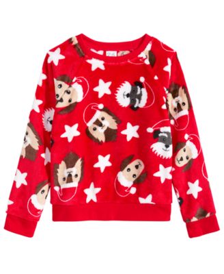 Awake - Little Girls Printed Plush Sweatshirt