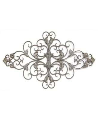 Stratton Home Décor Stratton Home Decor Distressed Grey Scroll Wall Decor