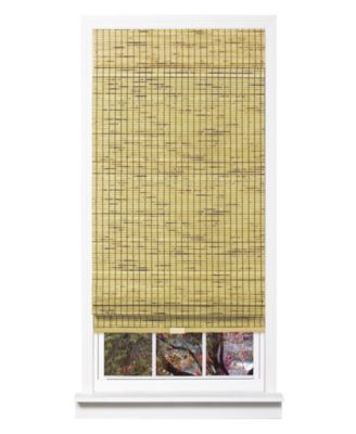 US Shade & Shutter - Cordless Burnout Bamboo Roman Shade, 36"x64"