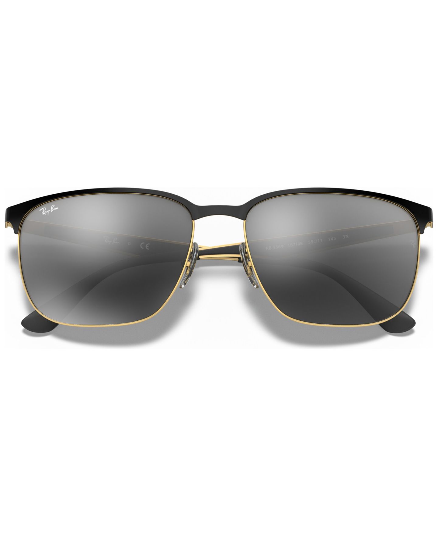 Женские солнцезащитные очки Ray-Ban Sunglasses, RB3569, цвет: Золотой чёрный / Серый серебряный градиентный — фото 6
