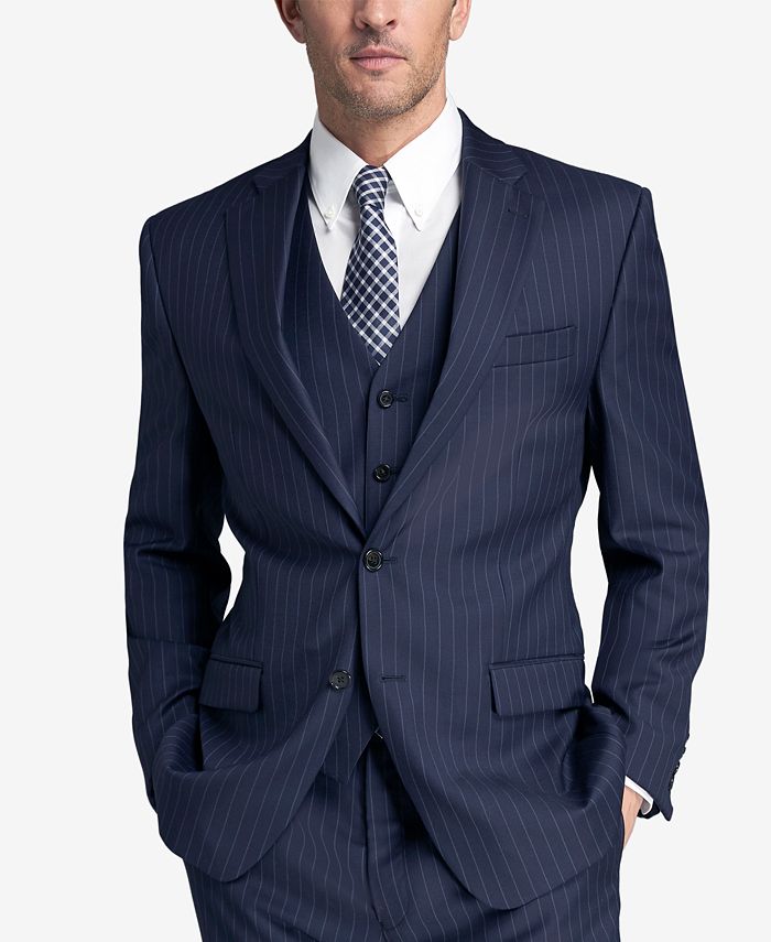 Lauren Ralph Lauren Men's Classic-Fit UltraFlex Stretch Light Blue Pinstripe  Double-Breasted Suit Jacket - Macy's
