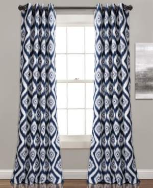 Curtain Panels Lush Decor Navy (Blue) Ikat Design