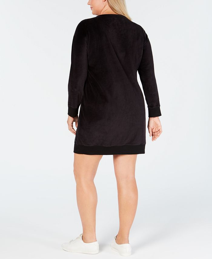 Michael Kors Plus Size Velour Lace-Up Tunic Dress & Reviews - Dresses ...