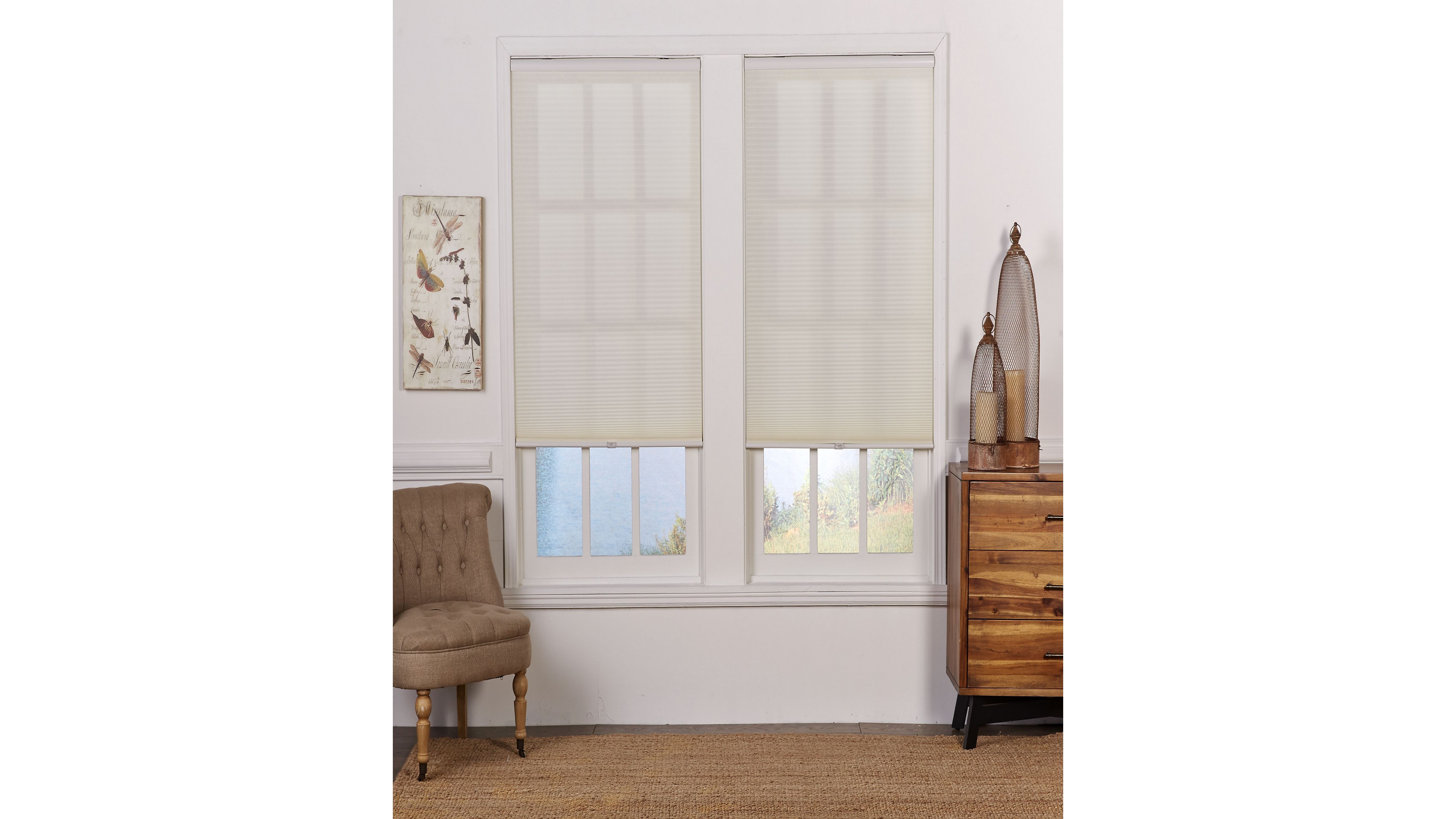 Cordless Light Filtering Cellular Shade, 58" x 64"