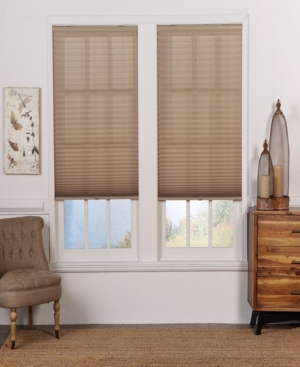 The Cordless Collection Cordless Light Filtering Pleated Shade, 28x64 In Camel