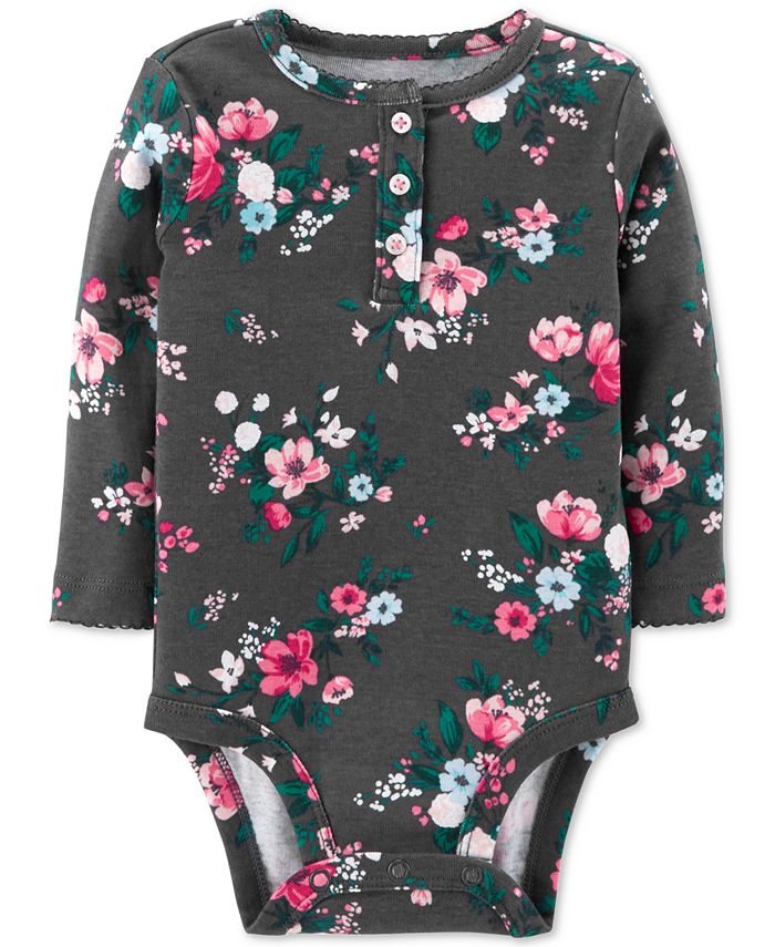 Carter's Baby Girls FloralPrint Cotton Bodysuit Macy's