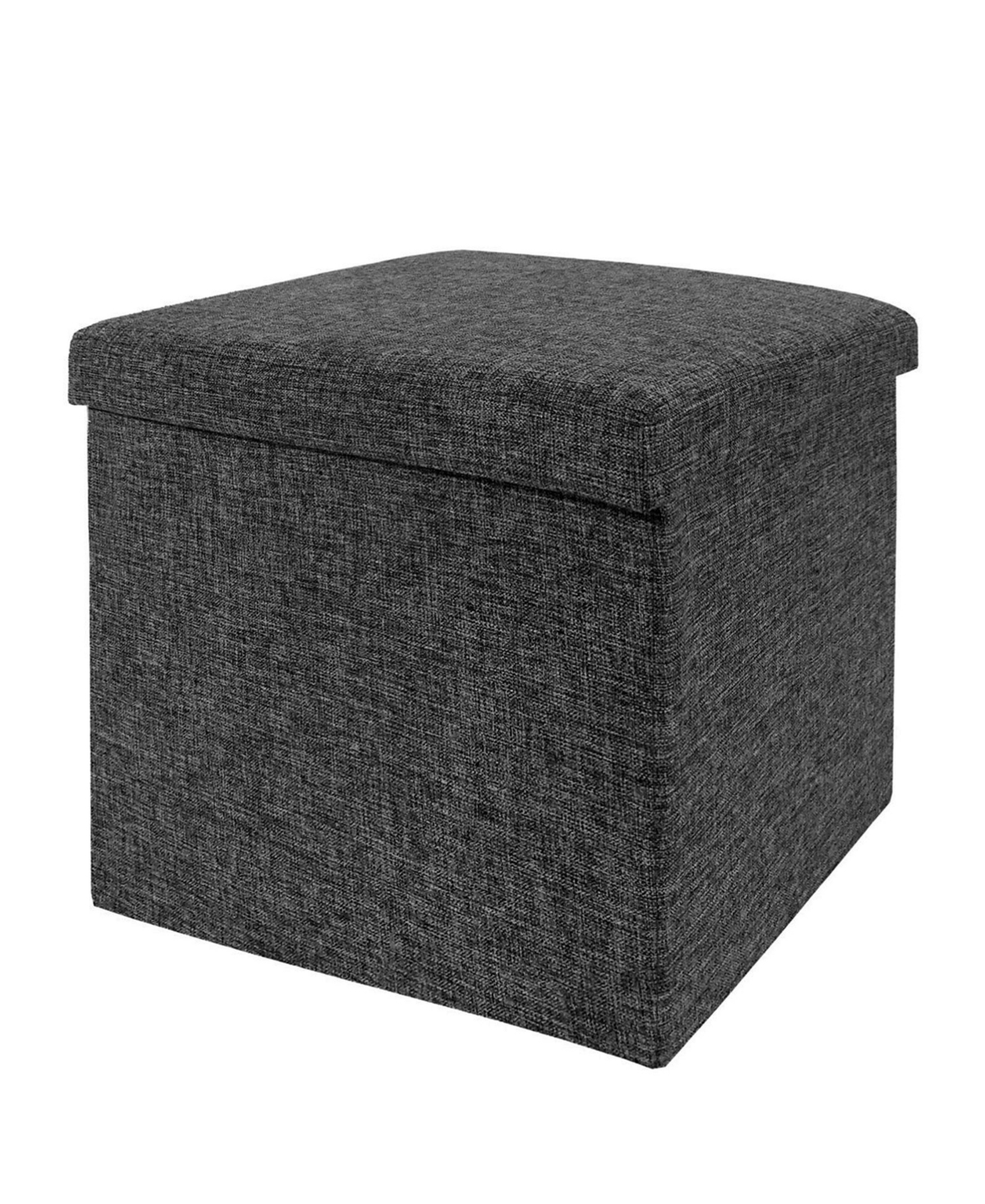 Foldable Storage Ottoman - Dark Grey