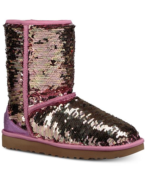 UGG® Women's Classic Short Sequin Boots & Reviews - Boots - Shoes - Macy's