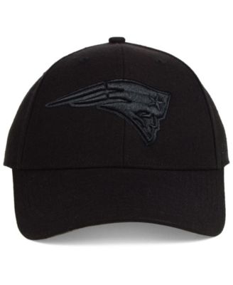 New England Patriots Black & Black MVP Strapback Cap